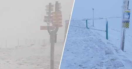 Jest nagranie ze Śnieżki. Skrajnie trudne warunki