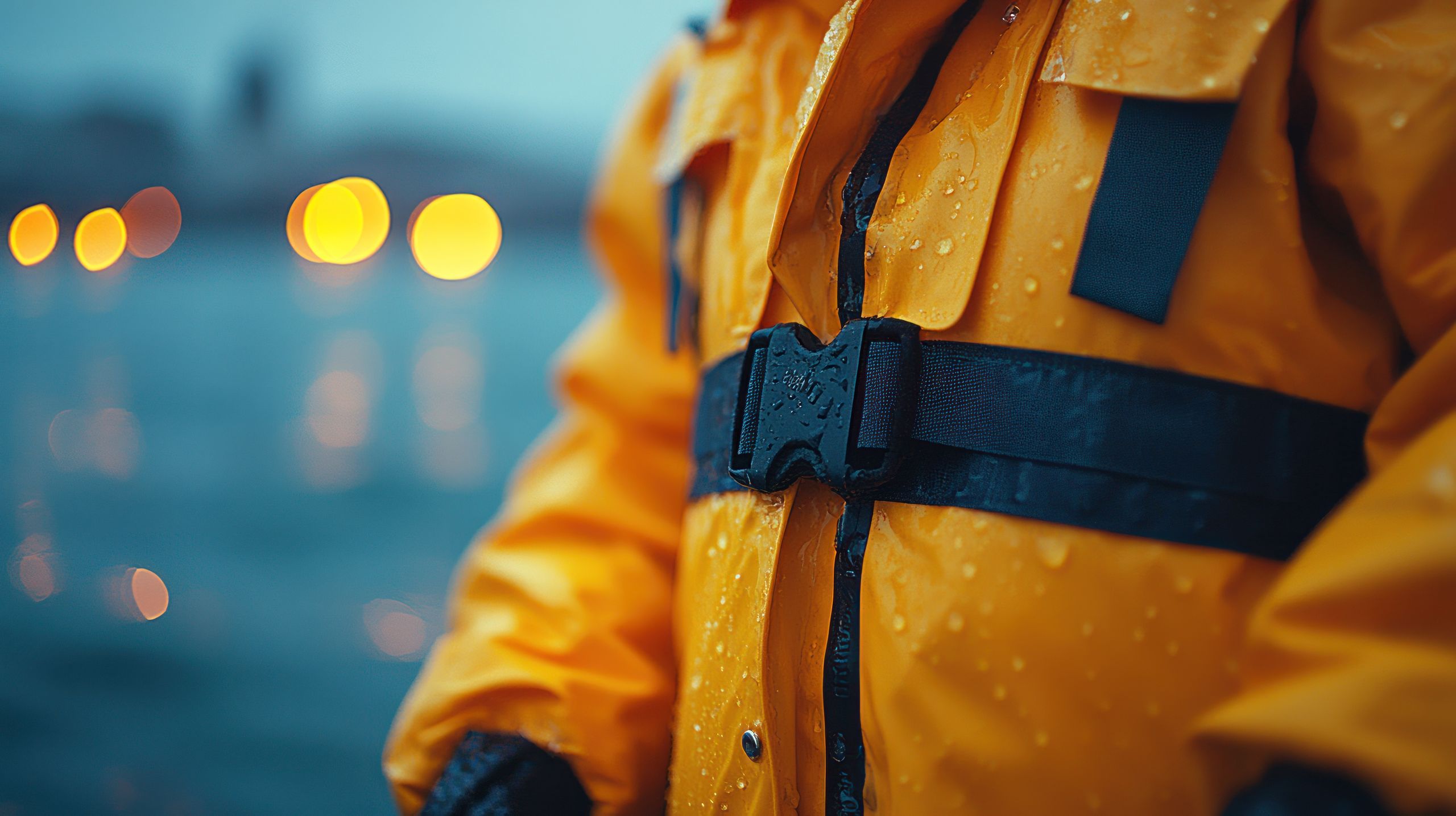Close-up of a person wearing a yellow waterproof jacket with a black buckle belt, standing near water at dusk.
A detailed close-up of a neon yellow float vest with black straps and buckles, hanging on a metal railing of a boat, with the ocean waves in the background, --chaos 80 --ar 16:9 --style raw --stylize 750 --v 6.1 Job ID: 91ba6f55-403e-4048-a781-9f9ba08421e6
farisalypamungkas
water, jacket, rain, wet, yellow, buckle, belt, person, dusk, evening, close-up, outdoor, apparel, clothing, attire, gear, safety, protection, detail, texture, fabric, waterproof, cold, night, light, blurry, background, ocean, sea, lake, river, reflection, darkness, garment, style, fashion, element, design, scene, view, image, photography, picture, water, jacket, rain, wet, yellow, buckle, belt, person, dusk, evening, close-up, outdoor, apparel, clothing, attire, gear, safety, protection, detail, texture, fabric, waterproof, cold, night, light, blurry, background, ocean, sea, lake, river, reflection, darkness, garment, style, fashion, element, design, scene, view, image, photography, picture, people, police, construction, worker, fireman, emergency