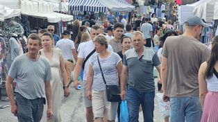 Upalna giełda w Miedzianej Górze przyciągnęła tysiące ludzi. Tak wyglądał handel w niedzielę, 21 czerwca. Zobacz zdjęcia