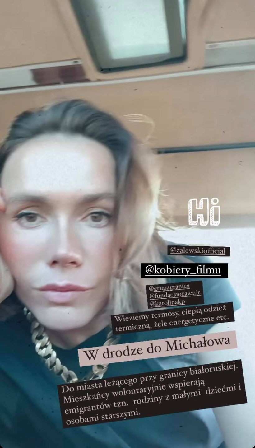 Olga Bołądź zawiozła rzeczy dla uchodźców