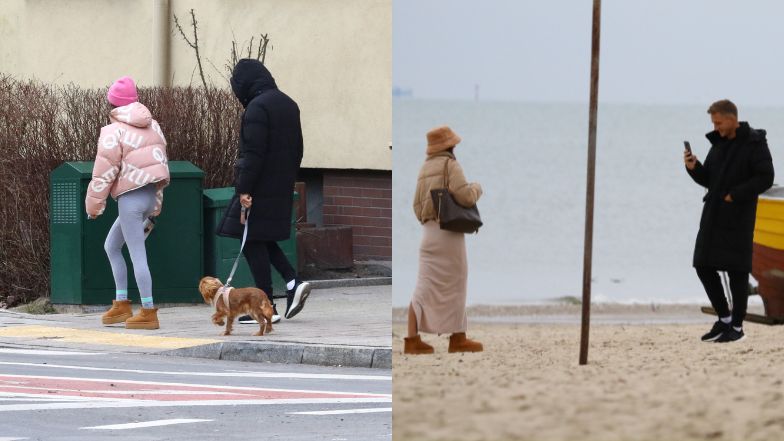 Jakub Rzeźniczak i Paulina Nowicka urządzają sobie sesję na plaży w Sopocie