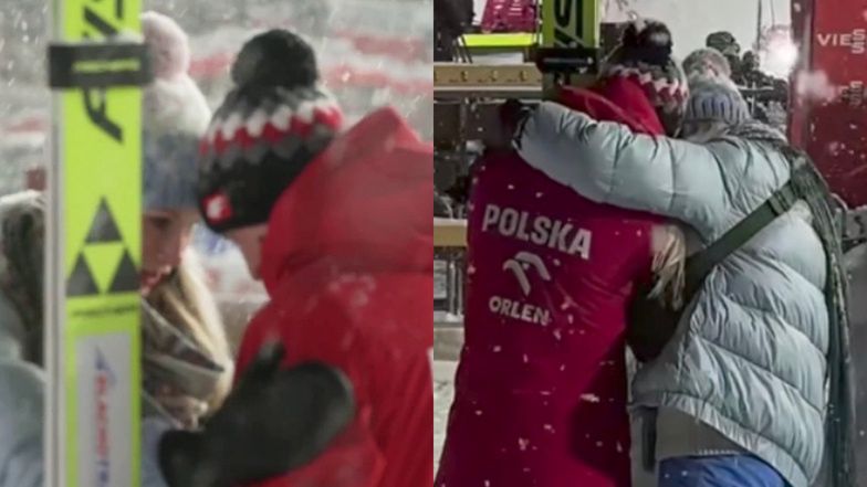 Kamil Stoch wpadł w objęcia żony po ostatnim skoku w Zakopanem