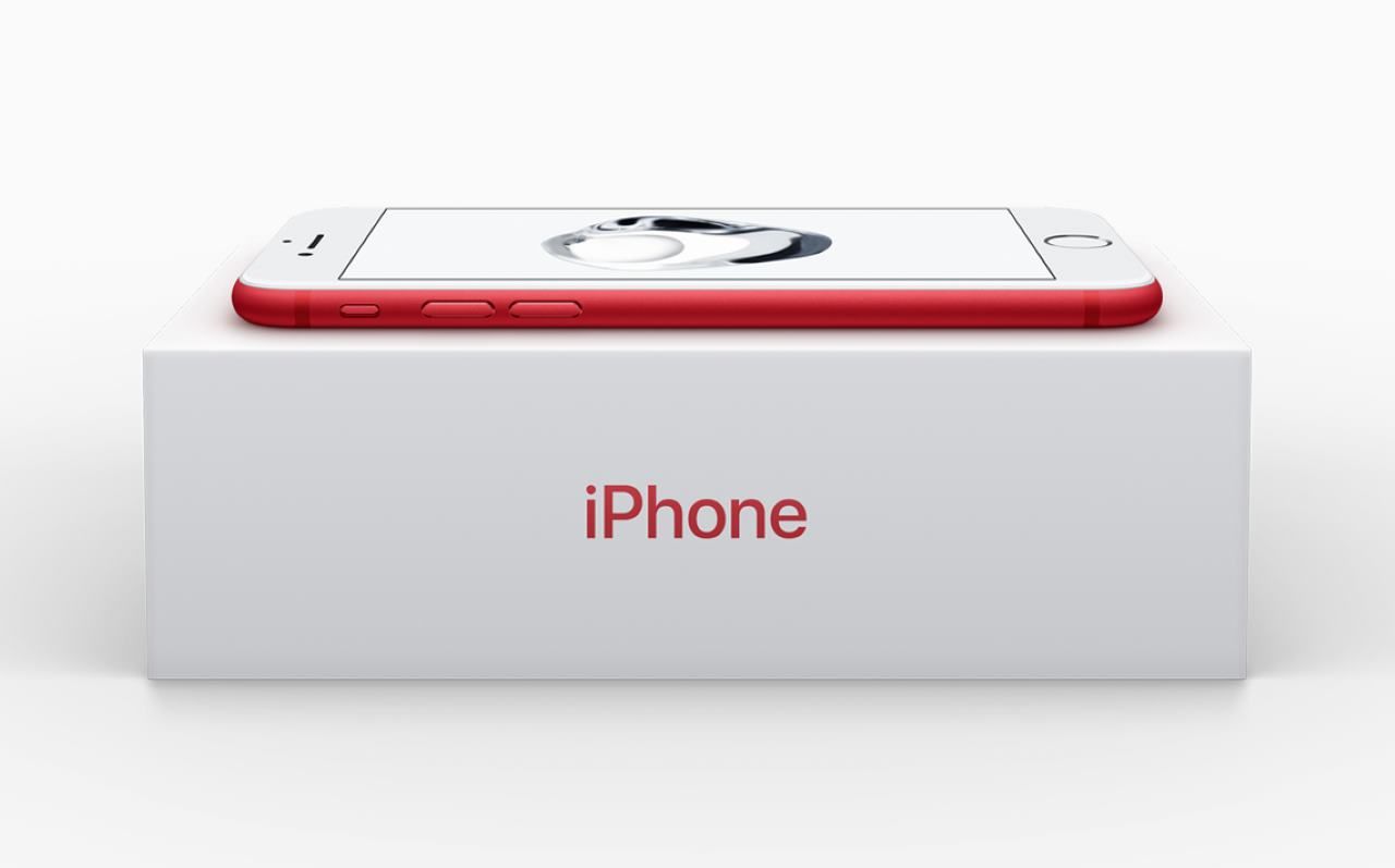 iPhone 7 w wyjątkowej czerwonej wersji.