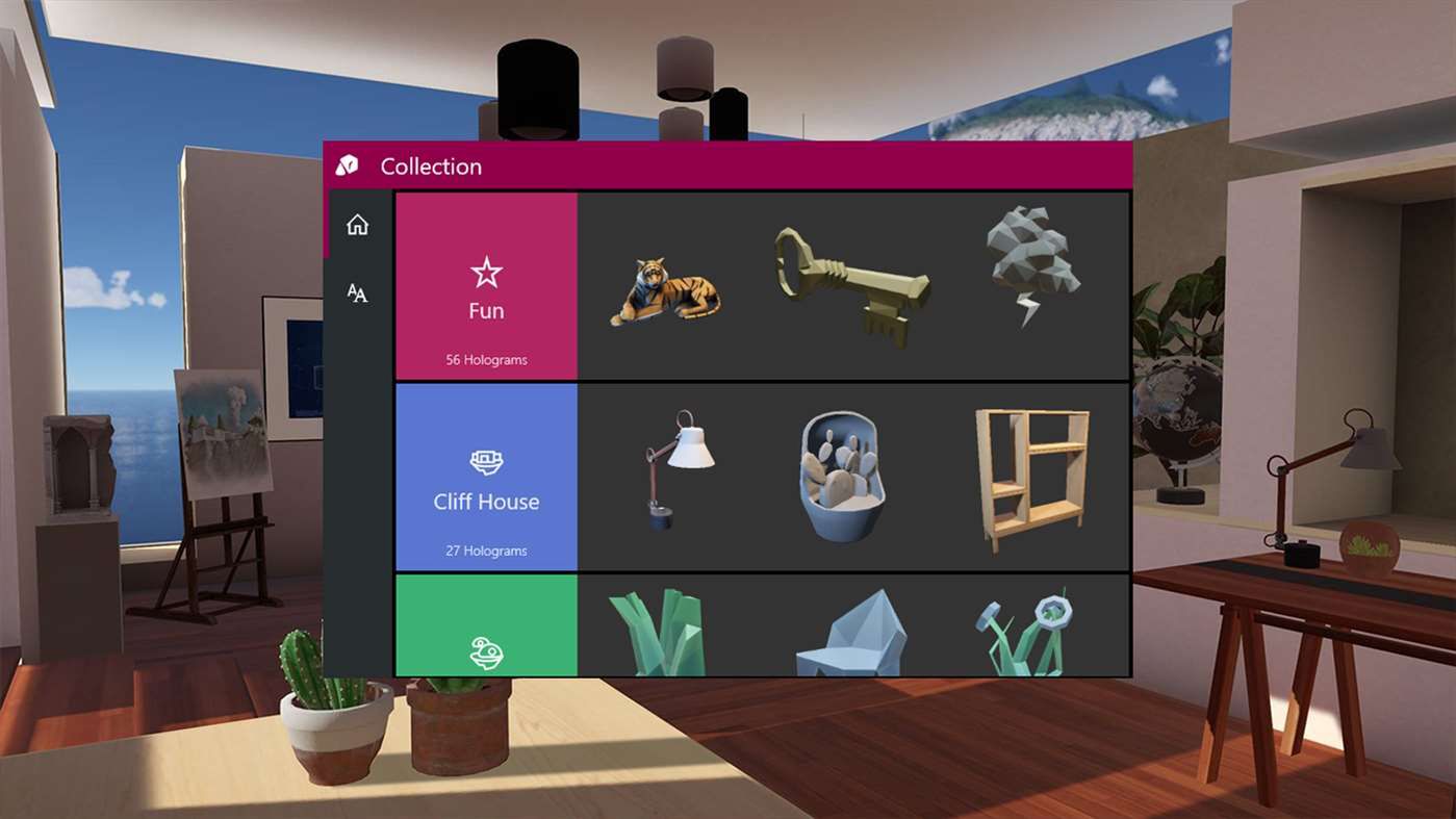 Okno Hologram w przestrzeni VR