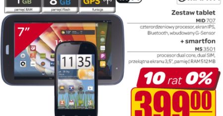W Carrefourze za 399 zł kupimy tablet i smartfon Manty, w Biedronce telefon za 59 zł