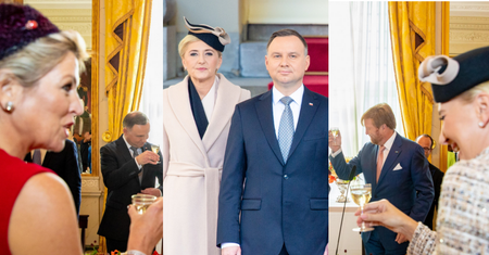 Ubawiona Agata Kornhauser-Duda stuka się kieliszkiem z królową Holandii (ZDJĘCIA)