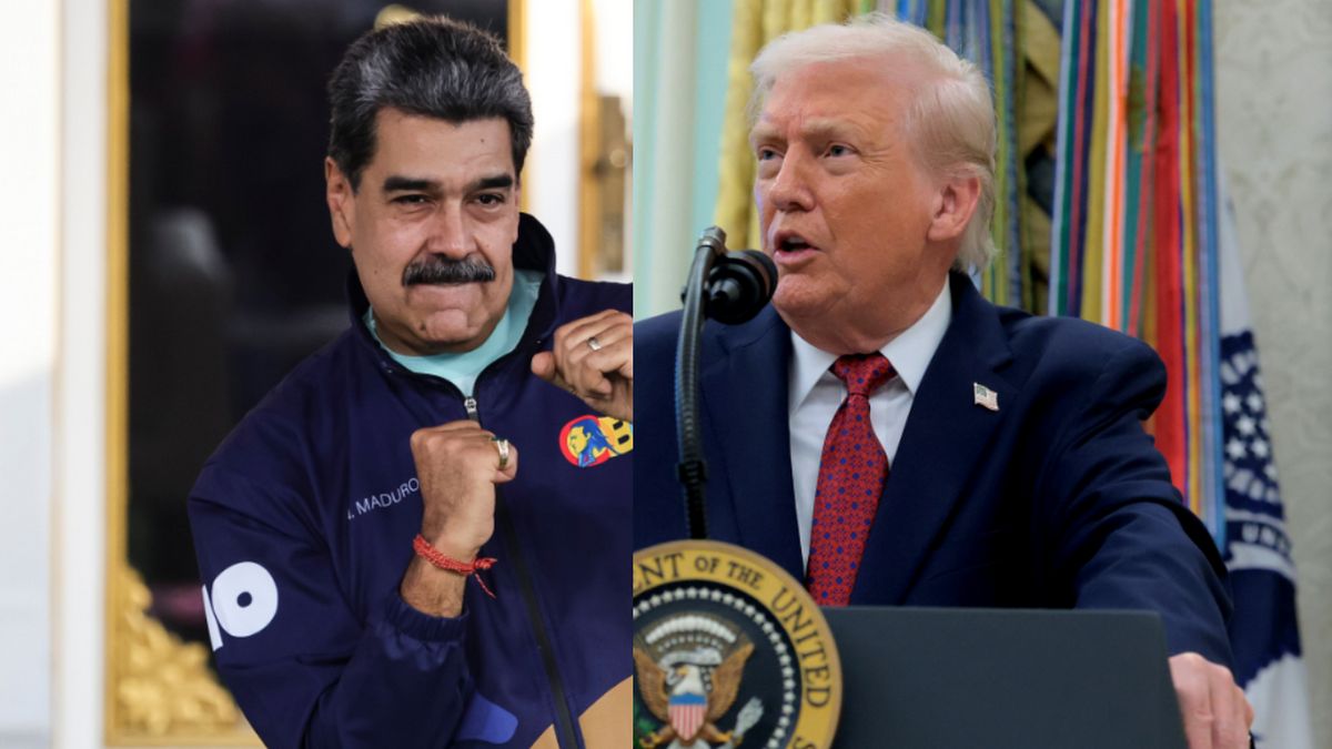 Na zdjęciu prezydent Wenezueli Nicolás Maduro i prezydent USA Donald Trump