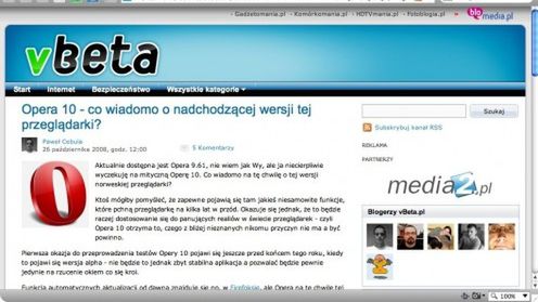Opera 10 Alpha 1 - pierwszy rzut oka 1
