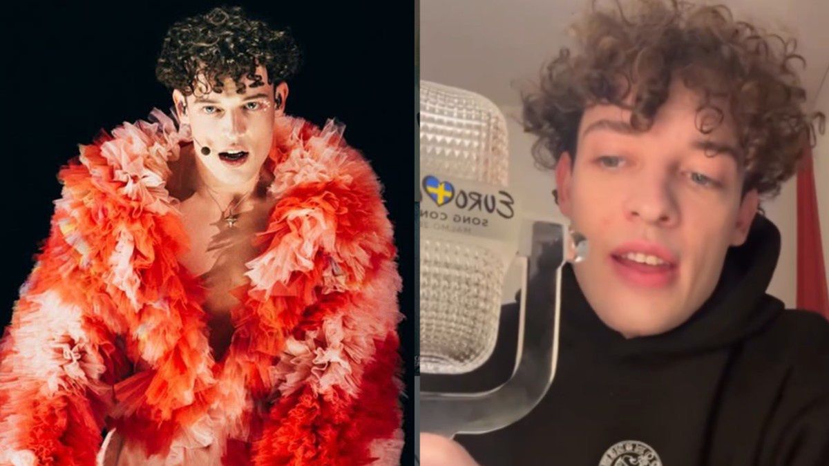 Nemo oddaje statuetkę za wygraną w Eurowizji 