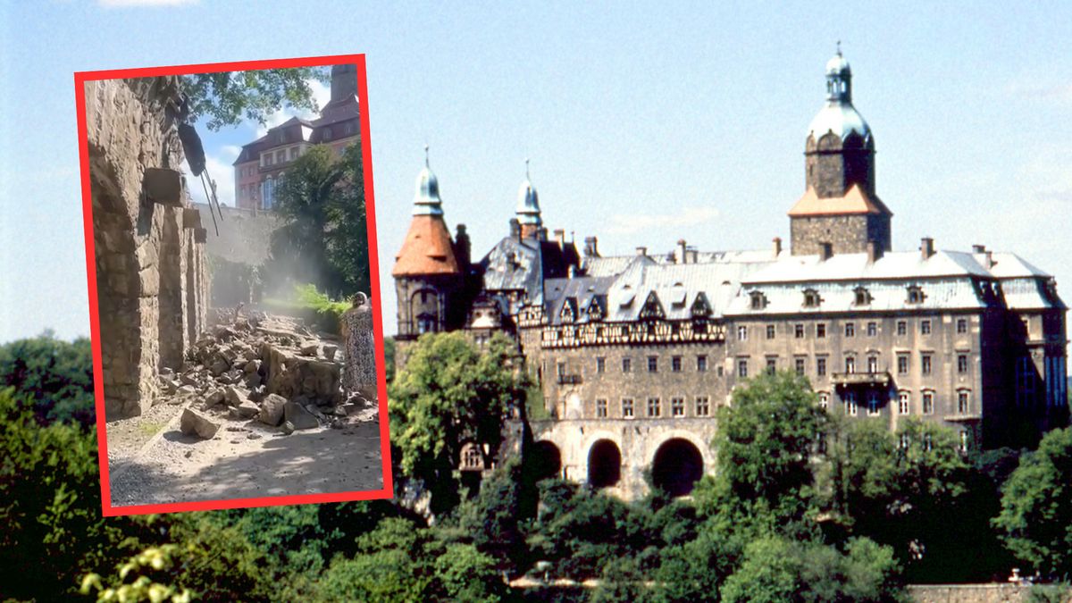 Runął mur przy Zamku Książ w Wałbrzychu 