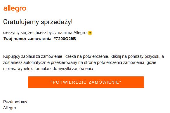 Fałszywy mail od Allegro