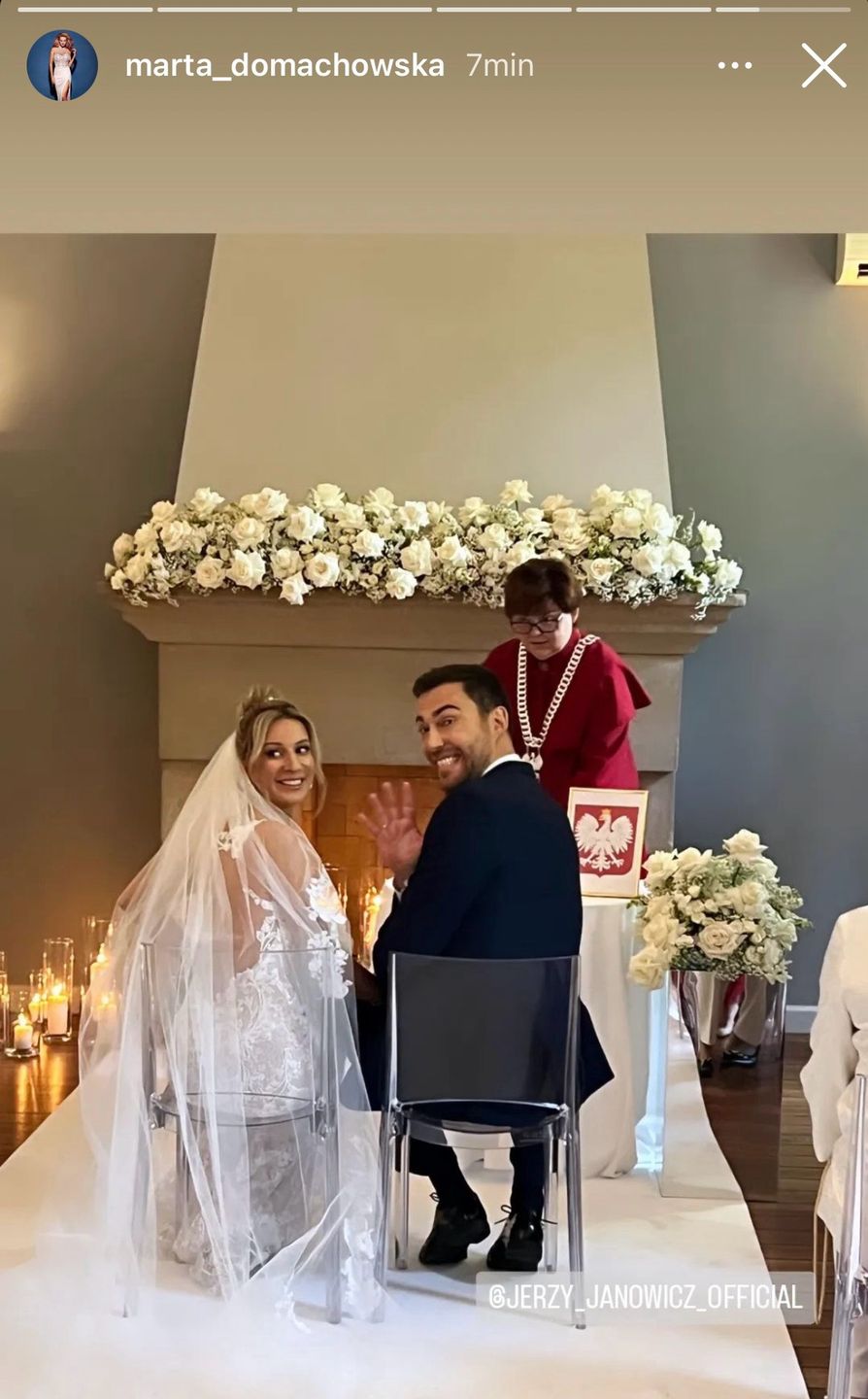 Marta Domachowska i Jerzy Janowicz już po ślubie