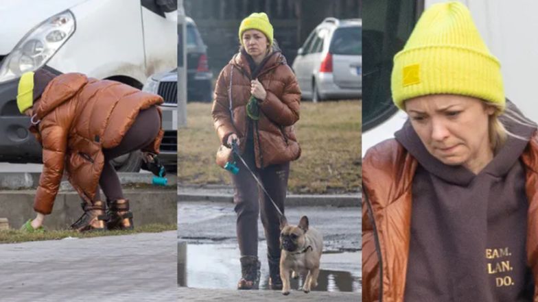 Barbara Kurdej-Szatan na spacerze z psem