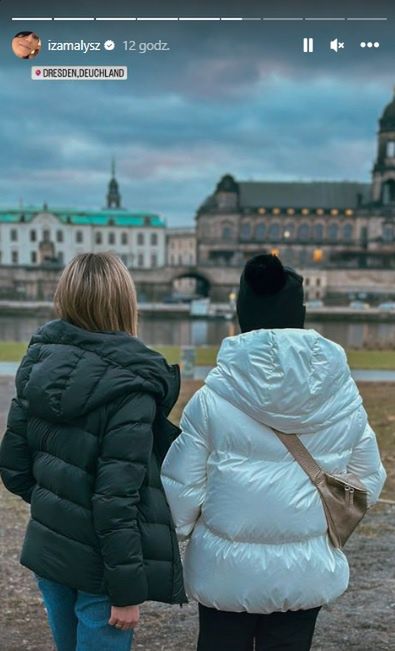 Izabela Małysz z córką w Dreźnie