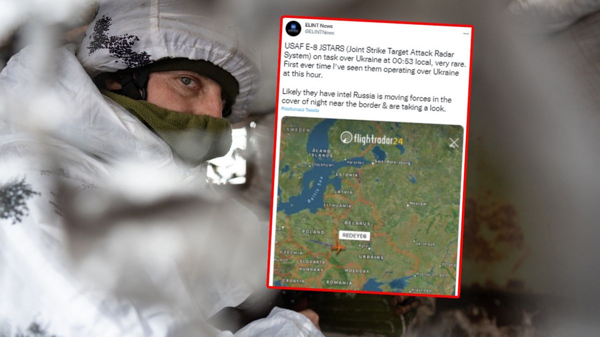 W nocy miał miejsce nietypowy przelot samolotu USA nad Ukrainą. Na zdjęciu ukraiński żołnierz