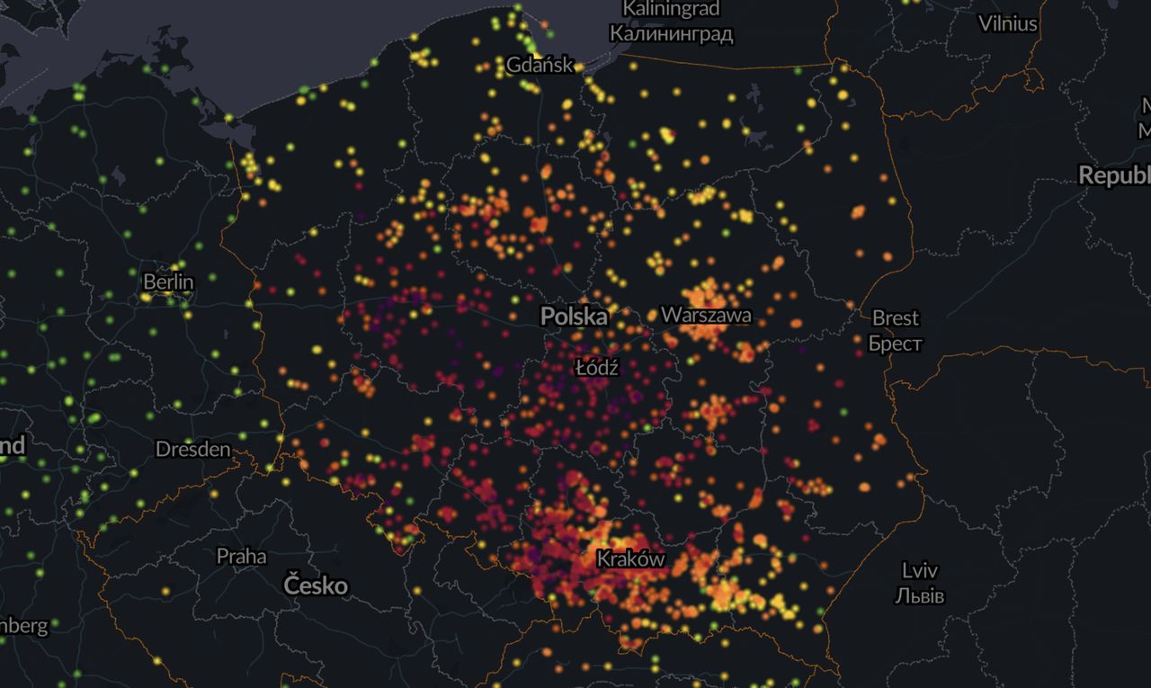 Stan jakości powietrza w Polsce 1 grudnia
