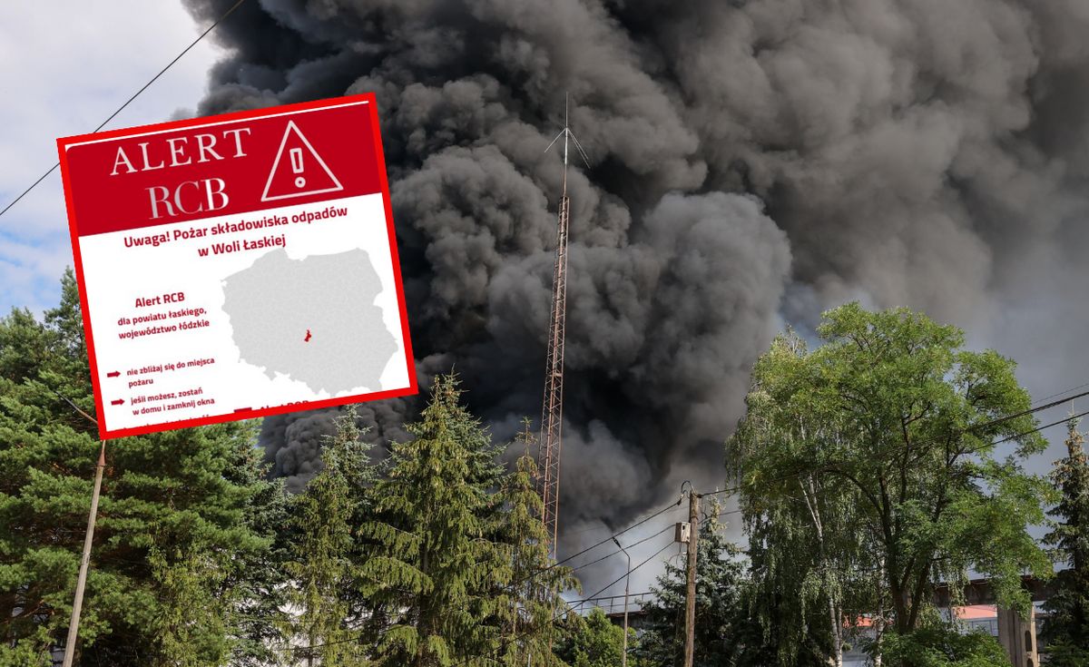 Alert RCB w związku z pożarem składowiska w miejscowości Wola Łaska
