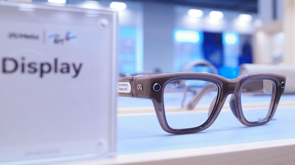 NEW YORK, NEW YORK - AUGUST 10: Meta's Ray-Ban glasses on display in an electronic store on August 10, 2026 in Downtown Brooklyn in New York City. Meta announced plans to open source its latest AI model, Muse Spark 1.2, and launch Muse Glimmer, a new family of open-source models designed to run on laptops, as it competes with rivals OpenAI and Anthropic. (Photo by Michael M. Santiago/Getty Images)