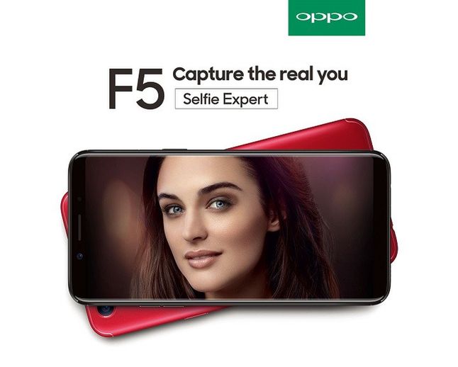 OPPO F5 ma 20-megapikselowy aparat selfie wsparty przez sztuczną inteligencję