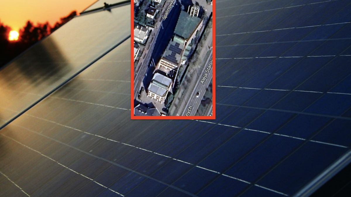 Kościół na Grochowie widziany z góry na Google Maps