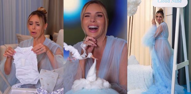 Izabela Janachowska wyprawiła LUKSUSOWE baby shower: tiulowa kreacja, tort z bocianem i drogocenne prezenty (ZDJĘCIA)