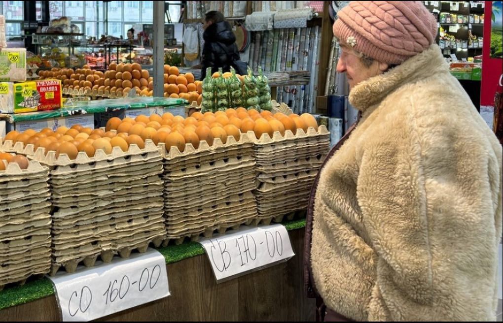 Russians cannot afford to buy a large number of eggs.
