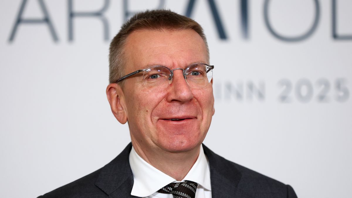 President of Latvia Edgars Rinkevics attends the 2025 Arraiolos Group meeting in Tallinn, Estonia, on October 10, 2025 (Photo by STR/NurPhoto via Getty Images).