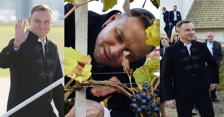 Ludowy Andrzej Duda zbiera winogrona na węgierskim szczycie V4 (ZDJĘCIA)