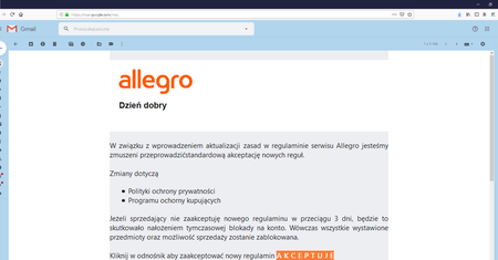 Phishing wymierzony w użytkowników Allegro. Hakerzy chcą przejąć dane logowania