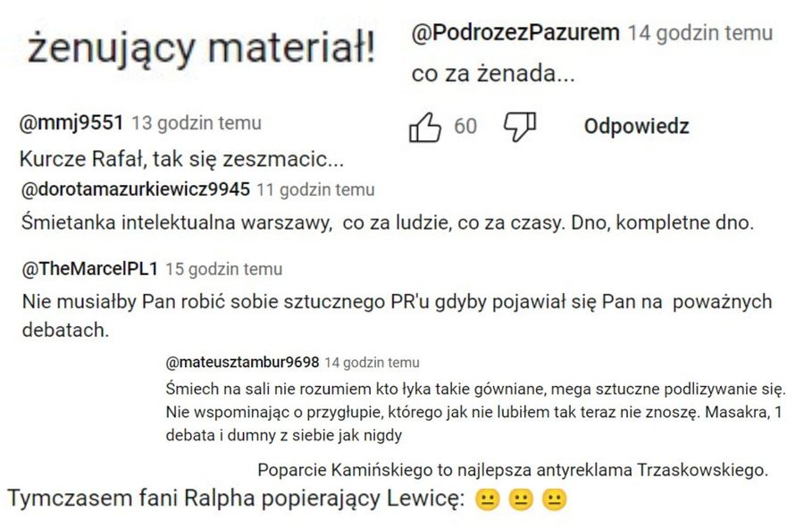 Komentarze pod filmem Rafała Trzaskowskiego