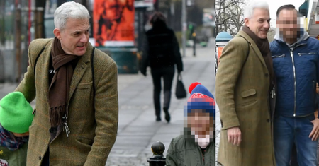 Młodzieżowy Hubert Urbański pozuje z fanami, a jego córki grzecznie czekają