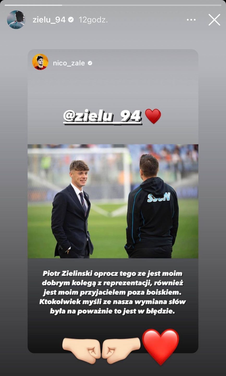 Nicola Zalewski komentuje wymianę zdań z Piotrem Zielińskim