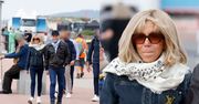 Brigitte Macron w kurtce za 10 TYSIĘCY ZŁOTYCH snuje się u boku męża na pokazie lotniczym dzień przed wyborami (FOTO)