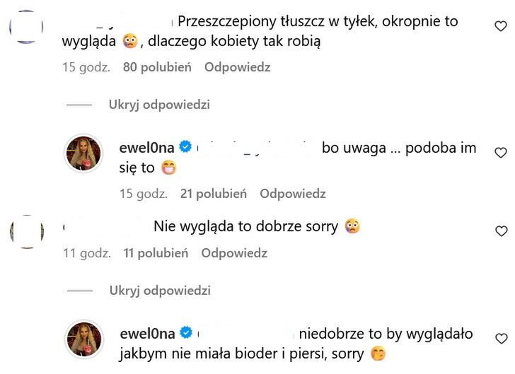 Ewel0na pręży się w kusym wdzianku i dyskutuje z internautkami