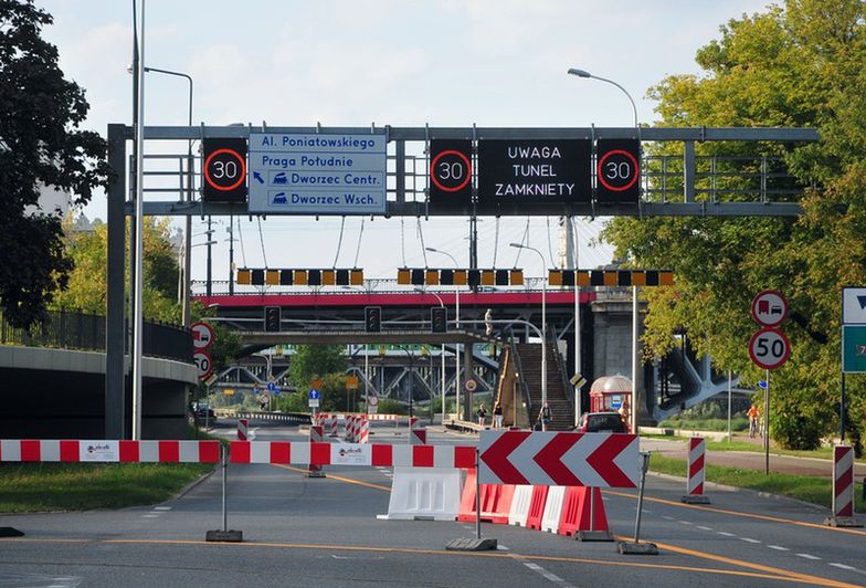Warszawa: Nowy objazd tunelu Wisłostrady