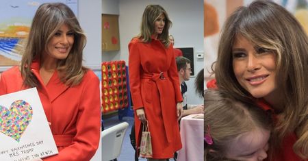 Melania Trump w płaszczu za 15 tysięcy ociepla wizerunek w szpitalu dziecięcym (ZDJĘCIA)