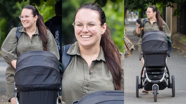 Ewa Farna spaceruje z dzieckiem po Warszawie