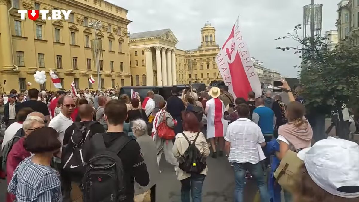 Zdjęcie okładkowe artykułu: YouTube /  / Protesty na Białorusi