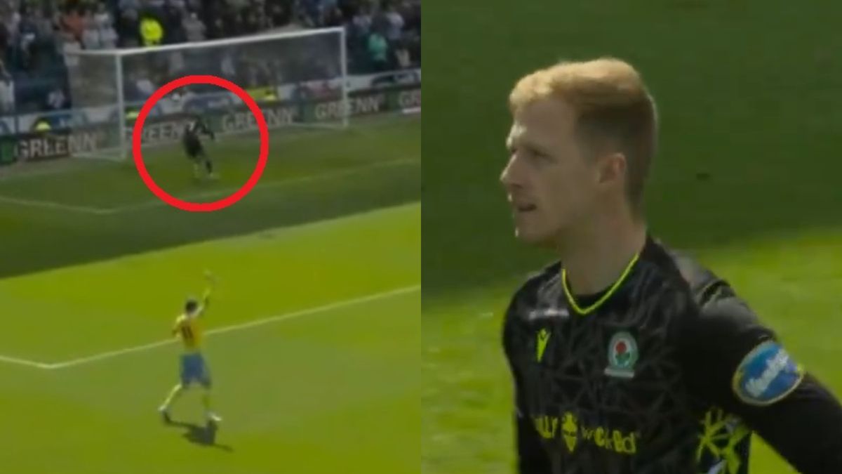 Twitter / Viaplay / Na zdjęciu: Aynsley Pears nie popisał się w meczu z Sheffield Wednesday