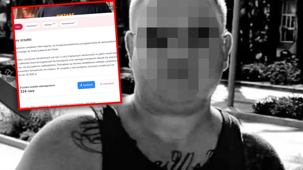 Zbiórka na sprowadzenie zwłok Łukasza B. do Polski