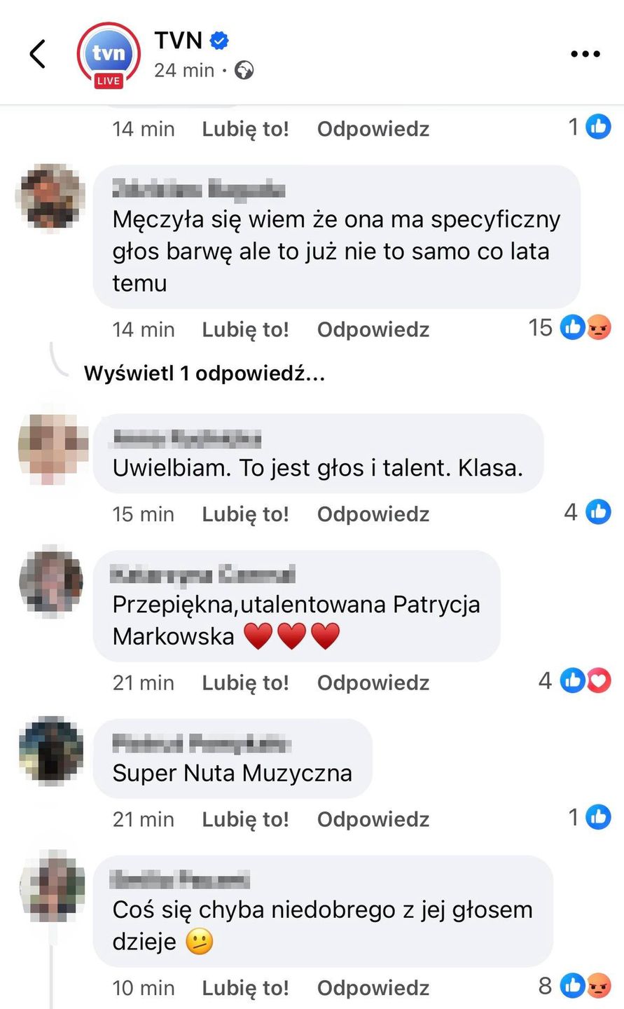 Internauci komentują występ Patrycji Markowskiej 