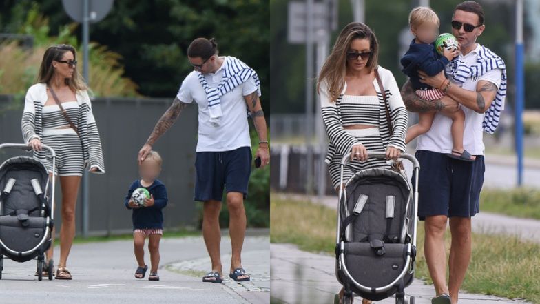 Małgorzata Rozenek i Radosław Majdan spacerują z synem