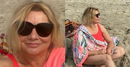 Małgorzata Ostrowska-Królikowska eksponuje ZGRABNĄ NOGĘ, odwiedzając opuszczoną plażę (FOTO)