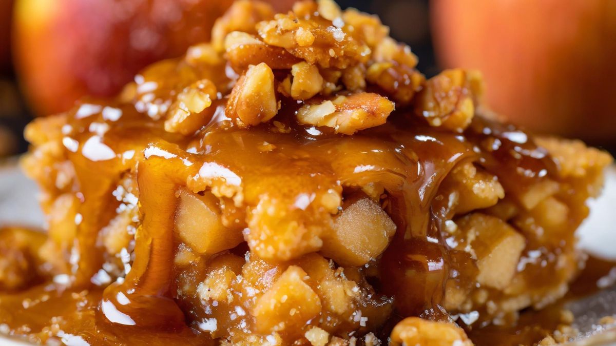 Szarlotka z orzechowym ciastem