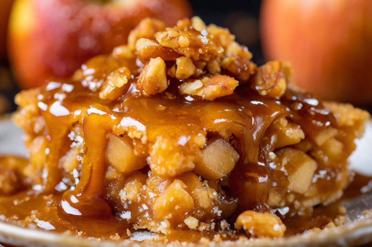 Apple pie with nut crust