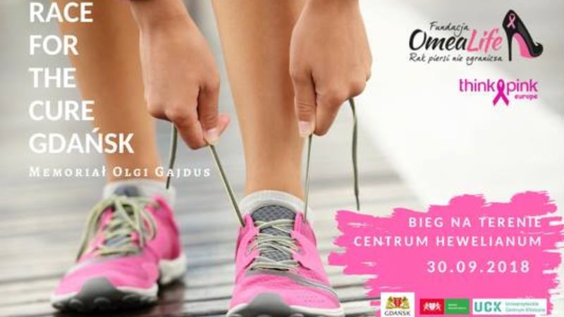 Materiały prasowe / Fundacja OmeaLife Rak piersi nie ogranicza‎ / Na zdjęciu: plakat biegu Race for the Cure Gdańsk