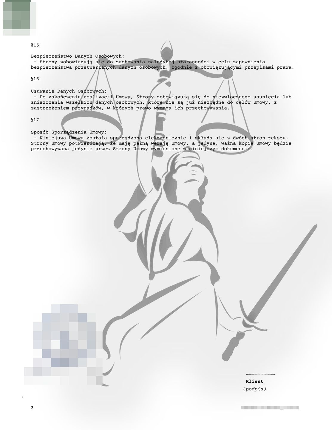 Umowa przesłana przez rzekomą kancelarię, strona 3