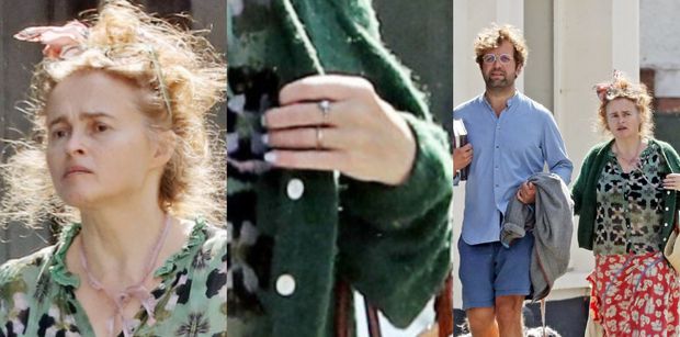 Helena Bonham Carter spaceruje z MŁODSZYM O 21 LAT ukochanym i oślepia przechodniów pierścionkiem. Myślicie, że to zaręczynowy? (ZDJĘCIA)