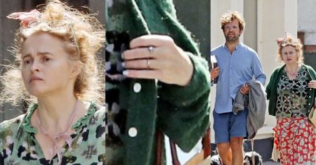 Helena Bonham Carter spaceruje z MŁODSZYM O 21 LAT ukochanym i oślepia przechodniów pierścionkiem. Myślicie, że to zaręczynowy? (ZDJĘCIA)