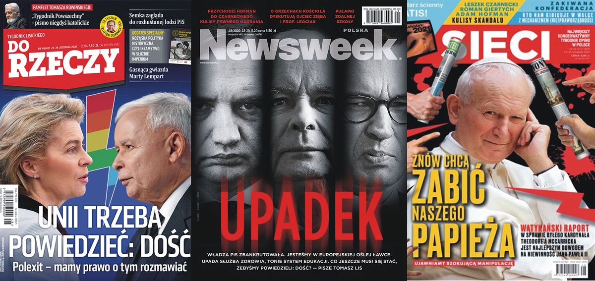 Okładki tygodników. Polexit to nie tylko straszenie? "Newsweek" o władzy PiS: "Upadek"